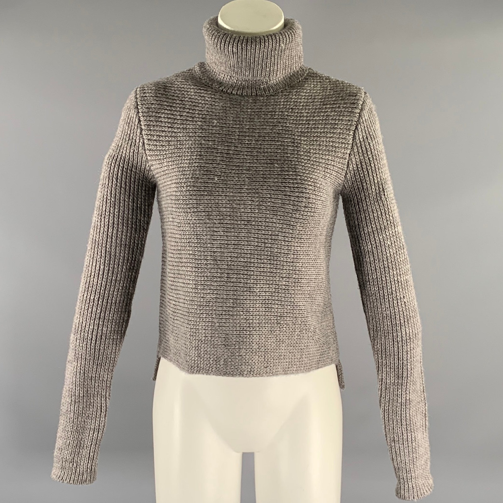 T By Alexander Wang Size Xs Grey Wool Blend Turtleneck Pullover Womens